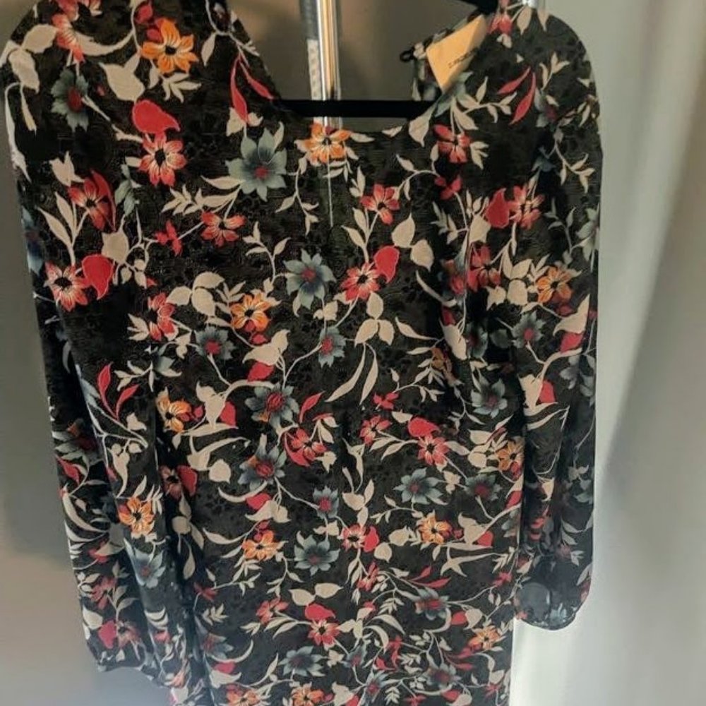 Floral black-ish grey dress